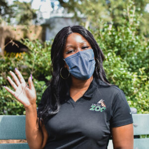 zoo employee waving